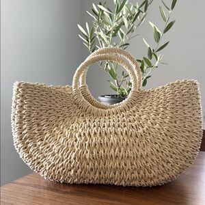 Natural Woven Tote Bag